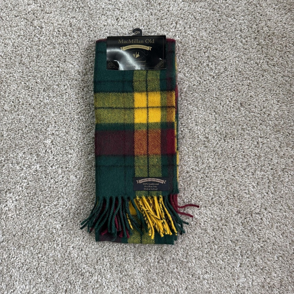 James Pringle Weavers Lambswool Scarf Mens One Size MacMillan Tartan Scotland